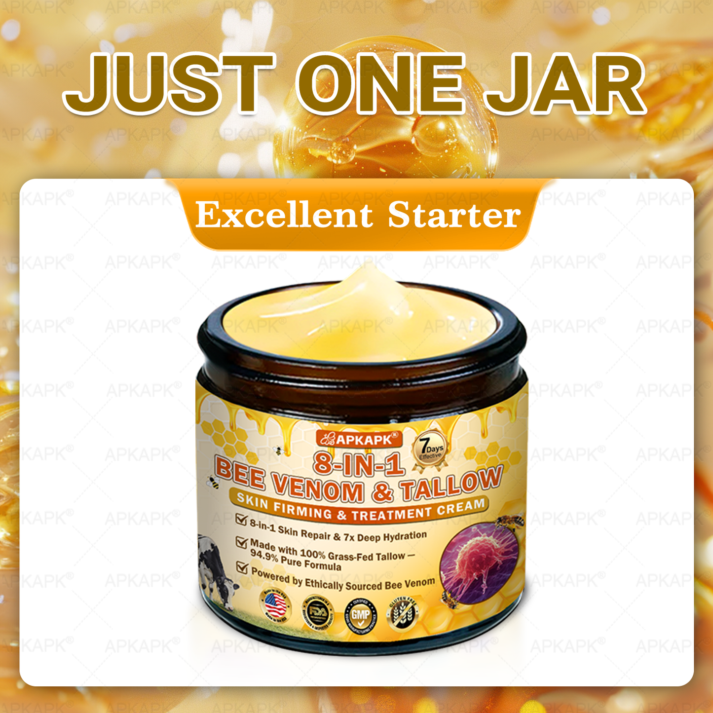 US Official Store | 🔥 𝐀𝐏𝐊𝐀𝐏𝐊® 𝟖-𝐈𝐧-𝟏 𝐁𝐞𝐞 𝐕𝐞𝐧𝐨𝐦 & 𝐓𝐚𝐥𝐥𝐨𝐰 𝐒𝐤𝐢𝐧 𝐅𝐢𝐫𝐦𝐢𝐧𝐠 & 𝐓𝐫𝐞𝐚𝐭𝐦𝐞𝐧𝐭 𝐂𝐫𝐞𝐚𝐦  (Effective Within 7 Days) targets wrinkles, sagging, stretch marks, dark spots, purpura, inflammations and more